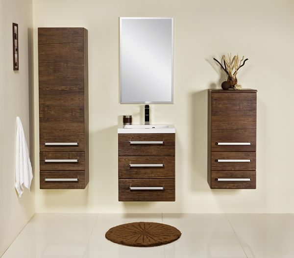 Badmöbel Genua 50, 3 Schubladen, Holzdekor antik, GE5350