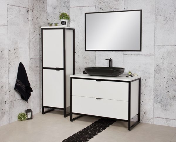 Badmöbel Cosmo, Breite 100 cm, Aufsatzbecken schwarz, CS1047-S