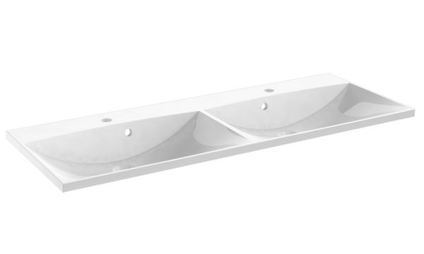 Badmöbel SYDNEY 120 cm, weiß matt, Doppelwaschtisch und Unterschrank (montiert)