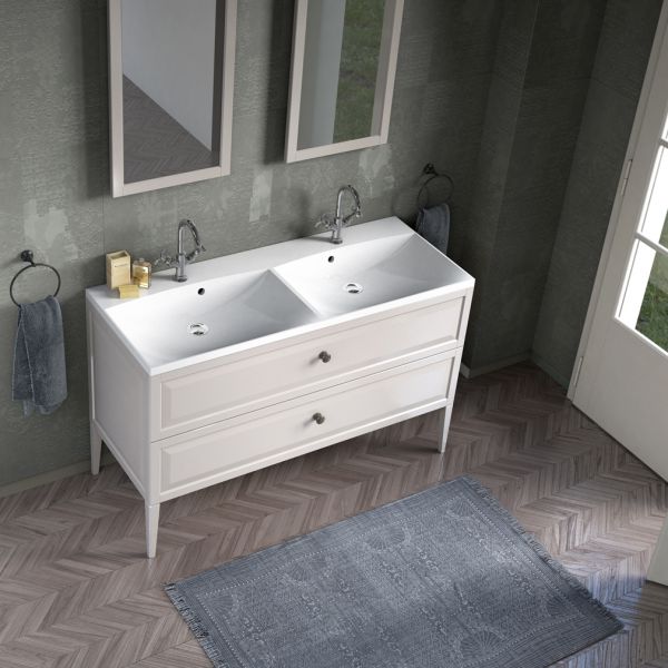 ORISTO Waschtischunterbau Montebianco 120, weiß matt