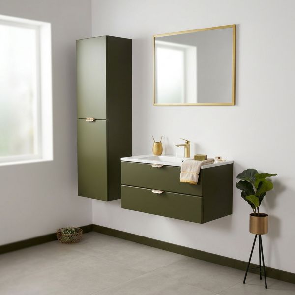Badmöbel-Set MAGNOLIA Breite 80 cm mit passendem Hochschrank