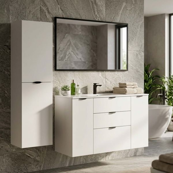 Badmöbel VICTOR 120 cm mit passendem Hochschrank