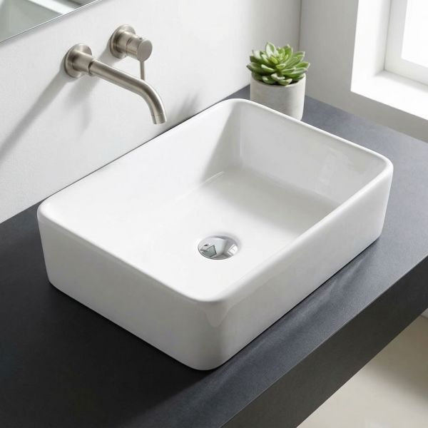 Aufsatzwaschbecken VERO 48 cm, Keramik, weiß