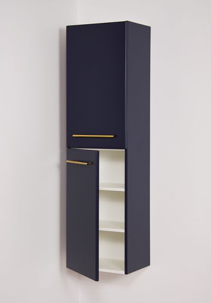 Badschrank. Belli, Hochschrank, 2 Türen, Marineblau matt (BL4049)
