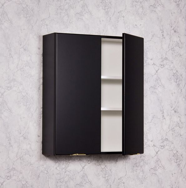 Quentis Badezimmer Hängeschrank Breite 60 cm, 2 Türen, schwarz