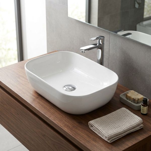 Aufsatzbecken PREMIUM 46, Keramik, weiß