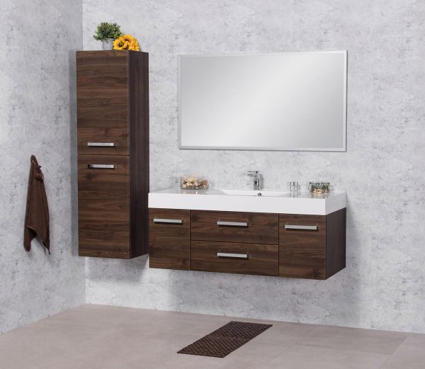 Quentis Badmöbel Zeno Breite 120 cm nussbaum Waschtischunterbau montiert (ZE12ORE)