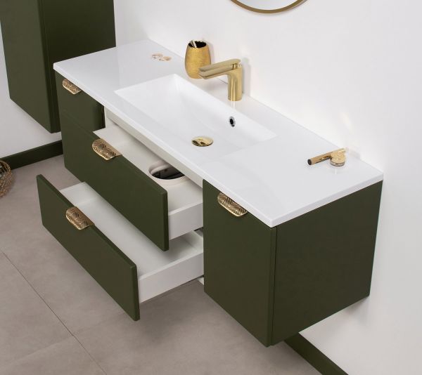 Quentis Badmoebel Set MAGNOLIA 120 cm olivgrün MAG120-OK