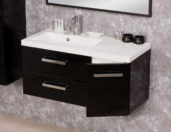 Badmöbel Genua 90 cm, schwarz (GE9248)