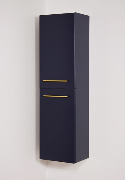 Badschrank. Belli, Hochschrank, inkl. Wäschekorb, Marineblau matt (BL4049-WK)