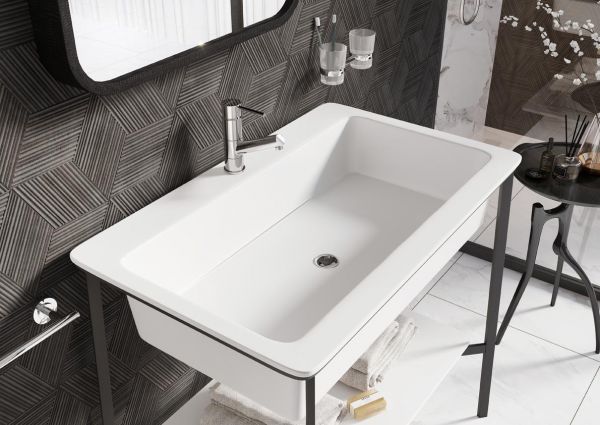 FERRO Waschtischarmatur FIESTA, chrom, schwenkbarer Auslauf, Badarmatur Einhebelmischer