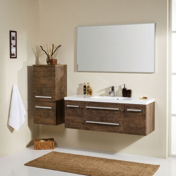 Badmöbel GENUA Breite 120 cm, Holzdekor antik