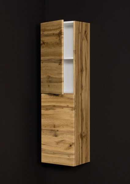 Bad Hochschrank mit Wäschekorb, Eiche Natur (VIC-NE-RW-K)
