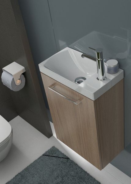 Gäste-WC Möbel GEOS, Breite 40 cm, Eiche hell