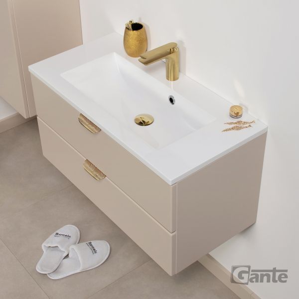 Quentis MAGNOLIA, Badmöbelset 2-teilig, Breite 80 cm, seidenmatt sand