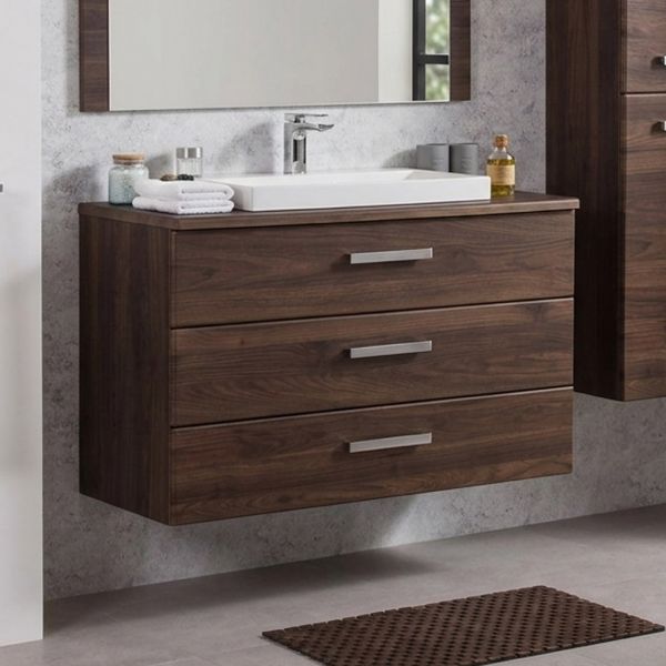 Badmöbel Susan Breite 100 cm, Holzdekor Nussbaum