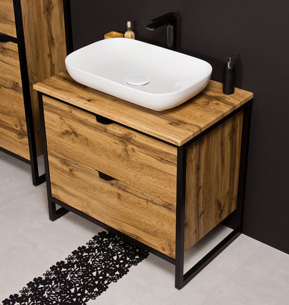 Badmöbel Cosmo, Breite 80 cm, Aufsatzbecken weiß, CS8062