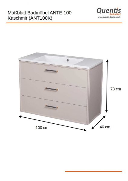 Badmöbelset ANTE 100 cm, Kaschmir