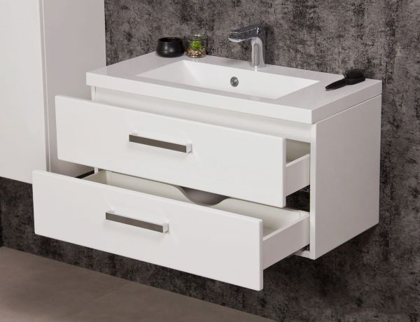 Badmöbel Genua, Breite 80 cm, weiß glänzend (GE8247)