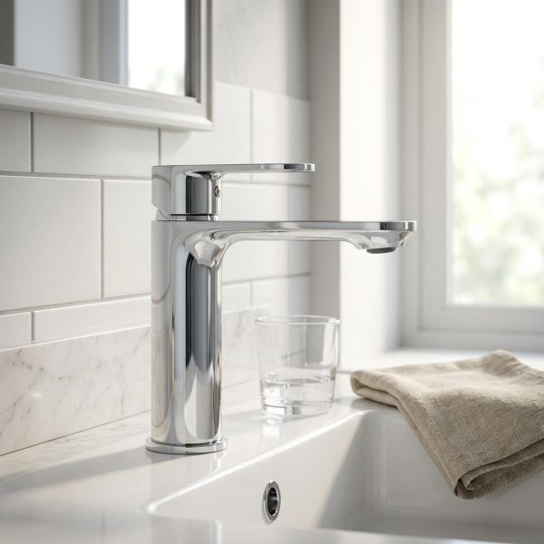 FERRO Waschtischarmatur TALASSA in modernem Design, Chrom, Badarmatur Einhebelmischer
