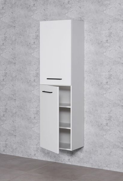 Badschrank DOMINO weiß matt Breite 45 cm 2 Türen, vormontiert DOMHSB