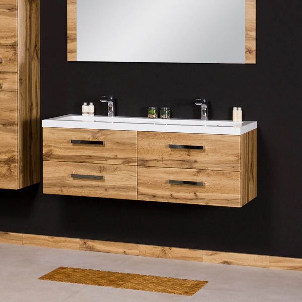 Doppelwaschplatz Genua, Breite 120 cm, Eiche Natur (GE2262)