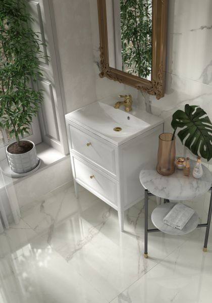 Waschplatzkombination Montebianco, Waschbecken Amelia