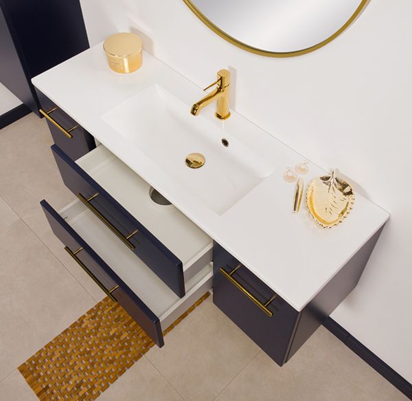 Waschplatz Belli, Breite 120 cm, Marineblau matt, BL1249