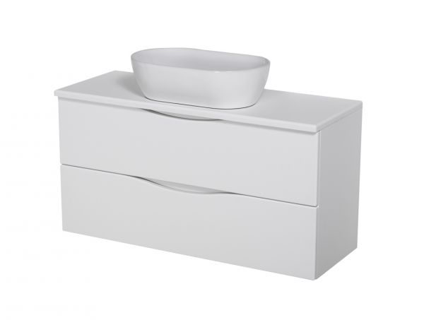 Badmöbel Onda Breite 100 Tiefe 38 cm weiß matt OND-B6-U100