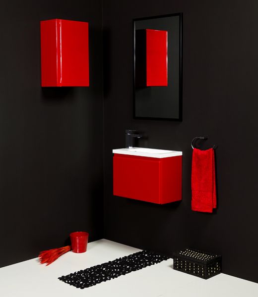Badmöbel Faros 50, rot glänzend, FZ5022