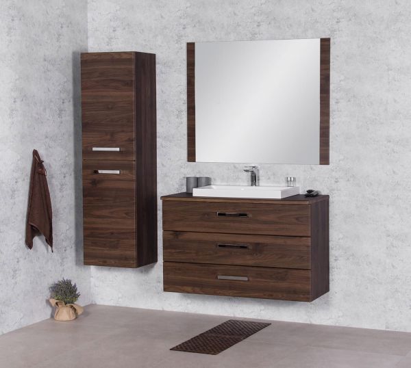 Badschrank mit 2 Türen, nuss, ARUVA/ GENUA/ SUSAN, vormontiert