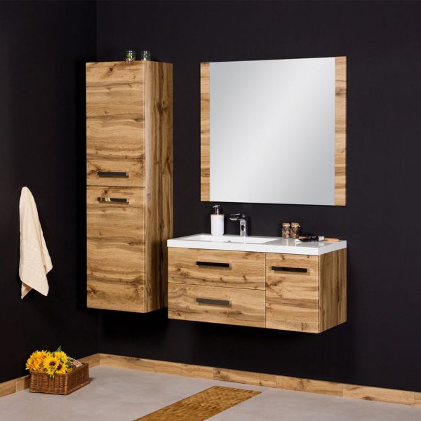 Badmöbel GENUA Breite 90 cm mit passendem Hochschrank