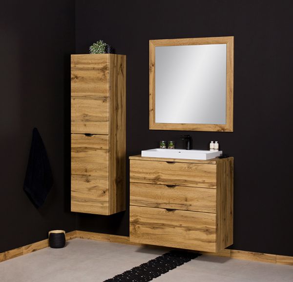 Badmöbel VICTA 80, Unterbau mit 3 Schubladen, Eiche Natur (Art.Nr. VIC80362-W)