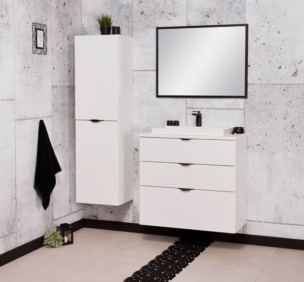 Badmöbel VICTA 80, Unterbau mit 3 Schubladen, seidenmatt weiß (Art.Nr. VIC80347-W)