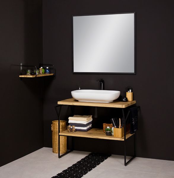 Badmöbel Cosmo-Loft, Breite 100 cm, Aufsatzbecken weiß, CS1062-LOFT