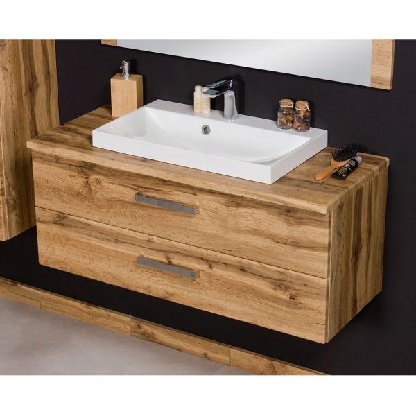 Badmöbel Susan 100 cm, B 100 x H 47,5 x T 41 cm, Eiche Natur