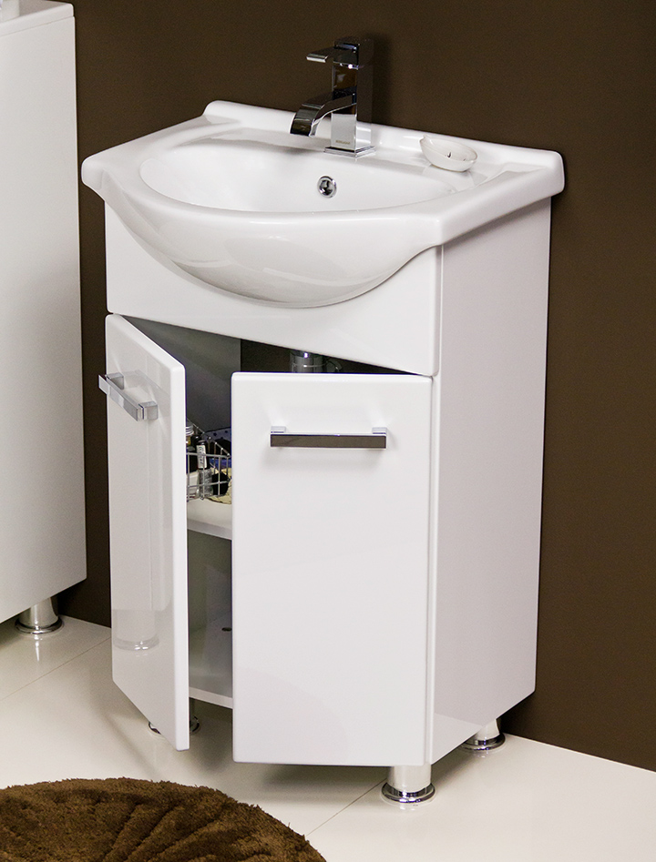 Quentis Badmöbel Tango, Breite 55 cm, weiß, stehend | Quentis Badmöbelshop