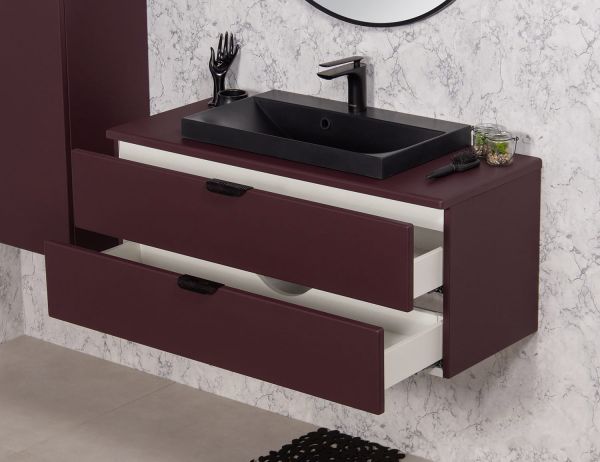 Waschplatz MAGNOLIA 100 cm, Bordeauxrot (MAG100-BRS)