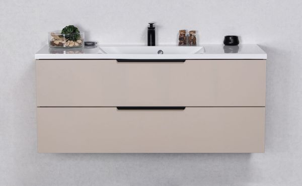 Badmöbel SYDNEY 100 cm, Macadamia matt, Waschtisch und Unterschrank (montiert)