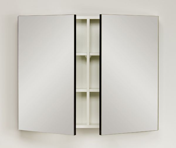 Spiegelschrank Breite 80 cm schwarz glänzend montiert SPS8048