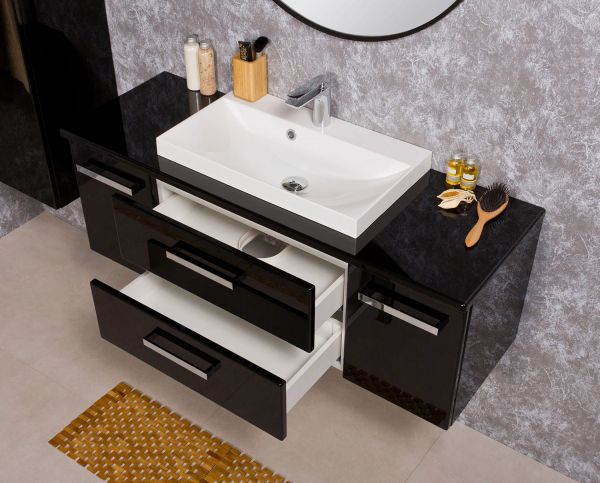 Badmöbel Susan, Breite 120 cm, schwarz (SN1248-2S)