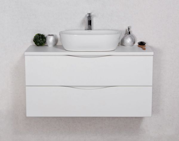 Badmöbel Onda Breite 100 Tiefe 38 cm weiß matt OND-B6-U100