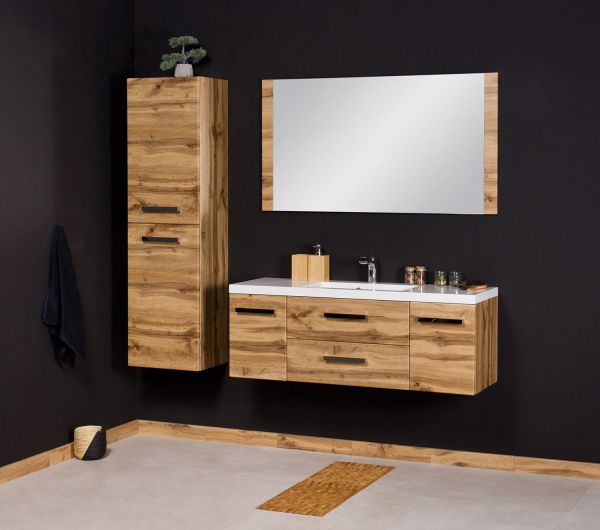 Waschplatz Genua Breite 120 cm, Front und Korpus Eiche Natur, GE3262-C