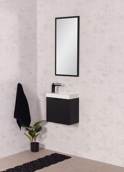 Gäste-WC Möbel FAROS ART, Breite 40 cm, seidenmatt schwarz (FRC-C40)