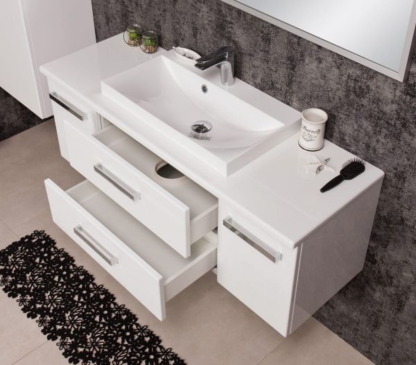 Quentis Waschplatzset SUSAN, Breite 120 cm, weiß (SN1247-2S)