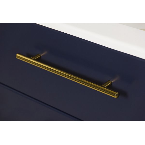 Badmöbel BELLI 80 cm, Marineblau matt Waschbeckenunterschrank montiert inkl. Waschbecken