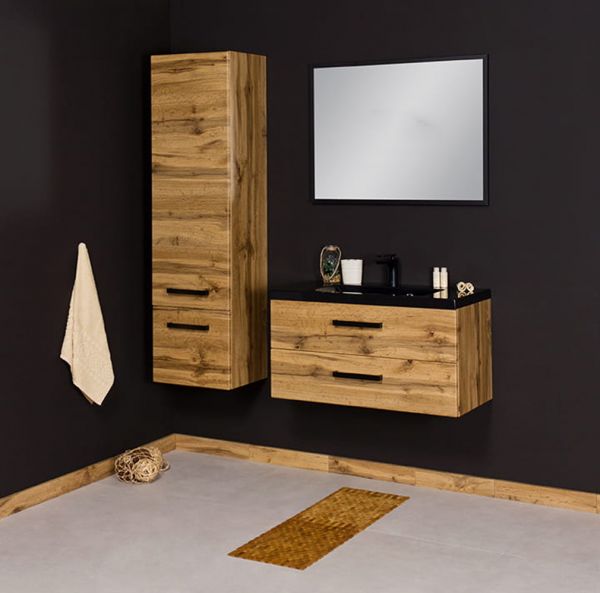 Hochschrank, LOFT, Holzdekor Eiche Natur,, vormontiert