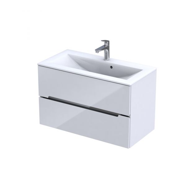 Waschplatzset Sivas, Breite 90 cm, weiß glänzend lackiert, SL1090