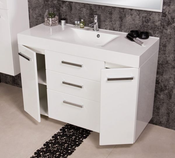 Badmöbel Aruva 120 XL weiß glänzend (AR1200-E-3S)