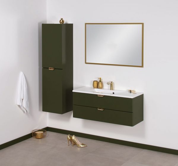 Quentis Badmöbel Magnolia, Breite 100 cm, olivgrün mattiert (MAG100-OK)